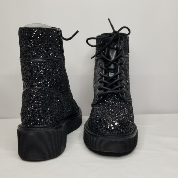 Michael Kors Women's Aniya Lug Combat Booties Chunky Glitter Size 5 NWB - Picture 6 of 9